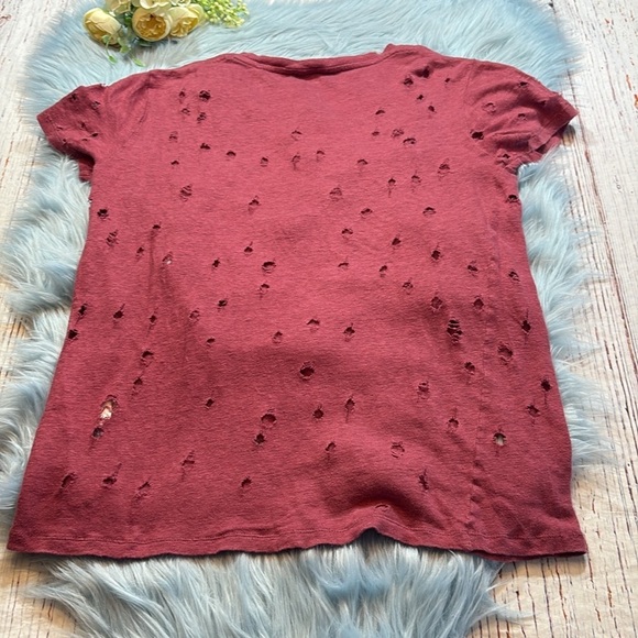 IRO Clay Cutout Linen Tee Red sz XS - Picture 10 of 10